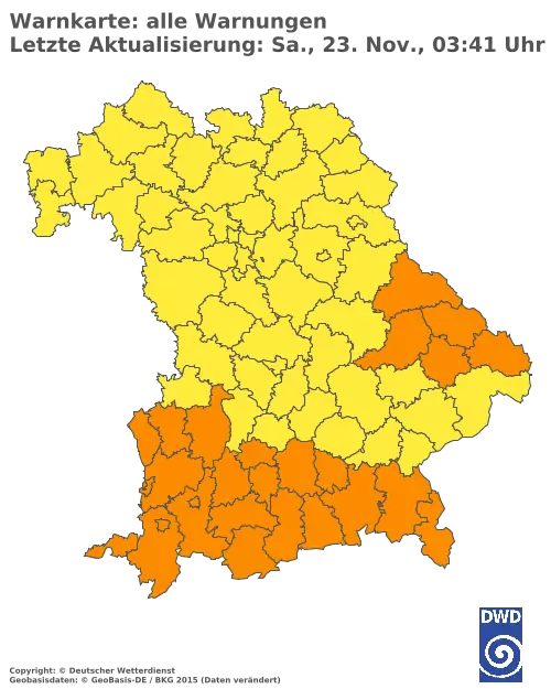 Aktuelle Wetterwarnungen für  Augsburg