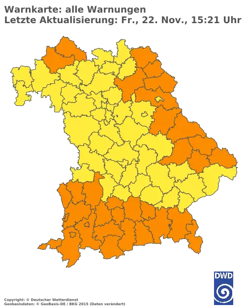 Aktuelle Wetterwarnungen für  Augsburg