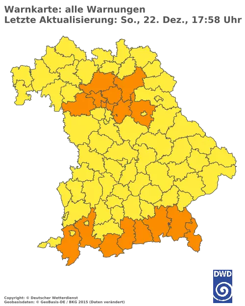 Aktuelle Wetterwarnungen für  Augsburg