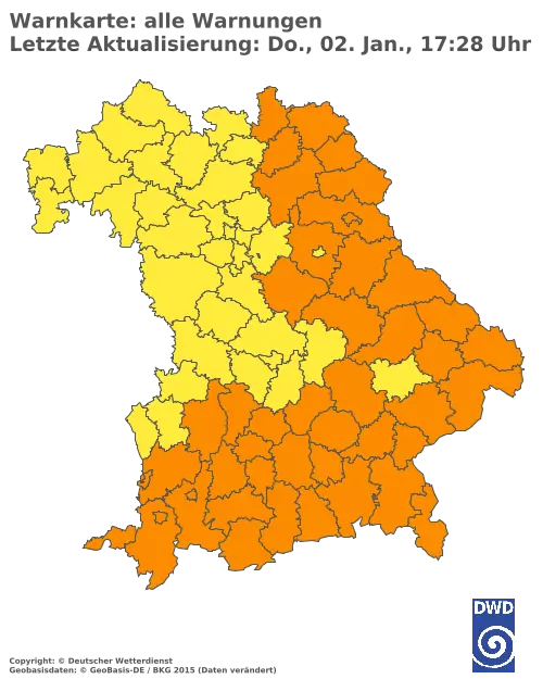 Aktuelle Wetterwarnungen für  Augsburg