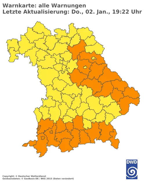 Aktuelle Wetterwarnungen für  Augsburg