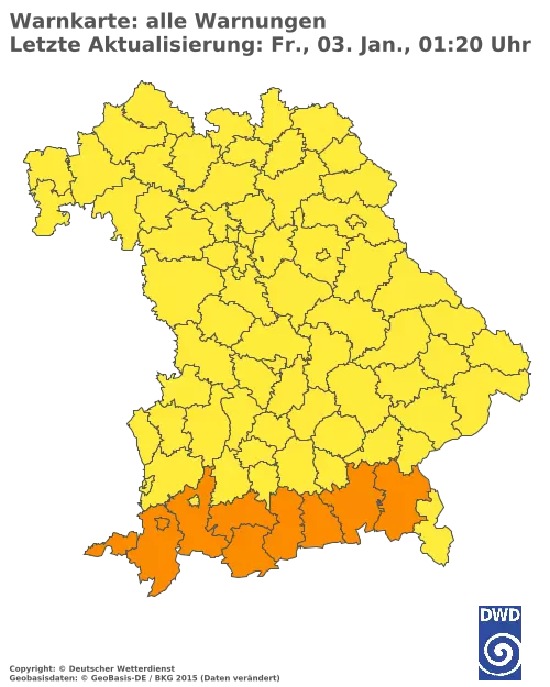 Aktuelle Wetterwarnungen für  Augsburg