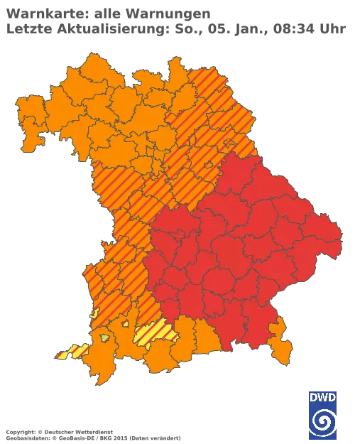 Aktuelle Wetterwarnungen für  Augsburg