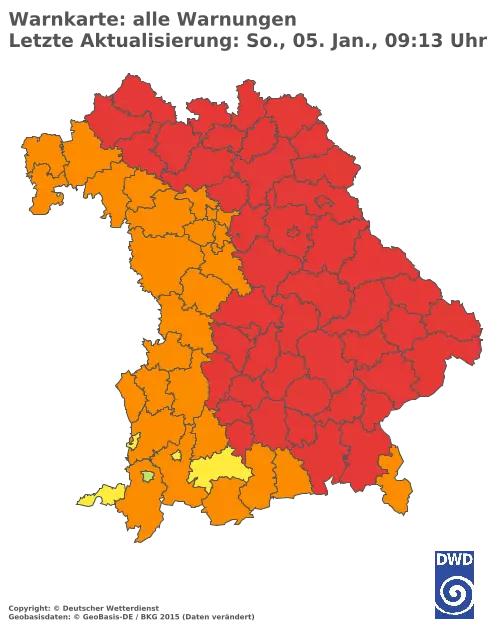 Aktuelle Wetterwarnungen für  Augsburg