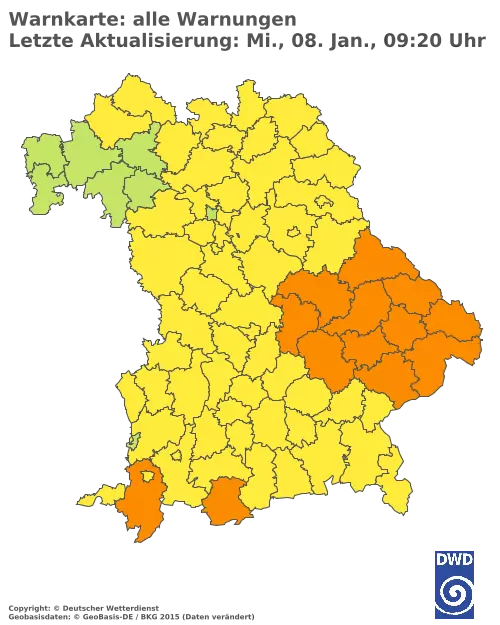 Aktuelle Wetterwarnungen für  Augsburg