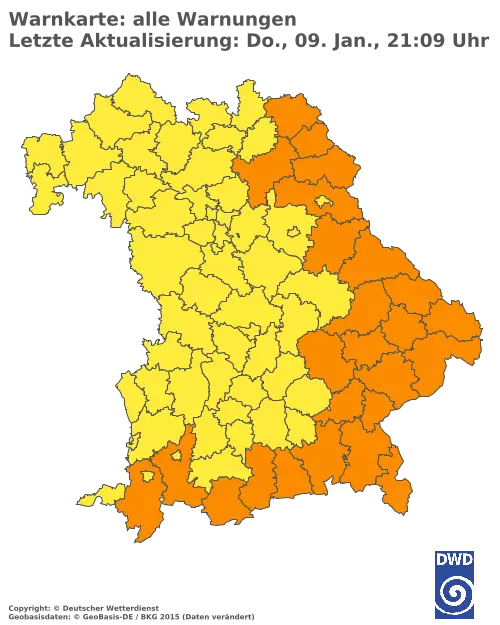 Aktuelle Wetterwarnungen für  Augsburg