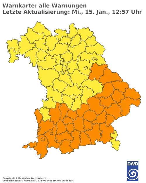 Aktuelle Wetterwarnungen für  Augsburg