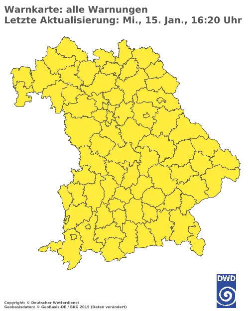 Aktuelle Wetterwarnungen für  Augsburg