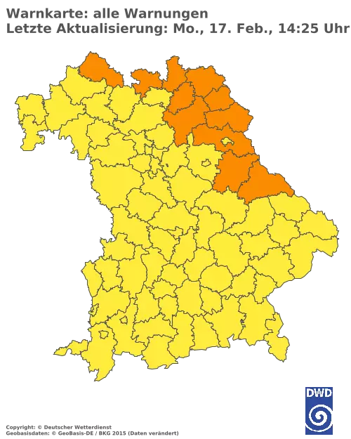 Aktuelle Wetterwarnungen für  Augsburg